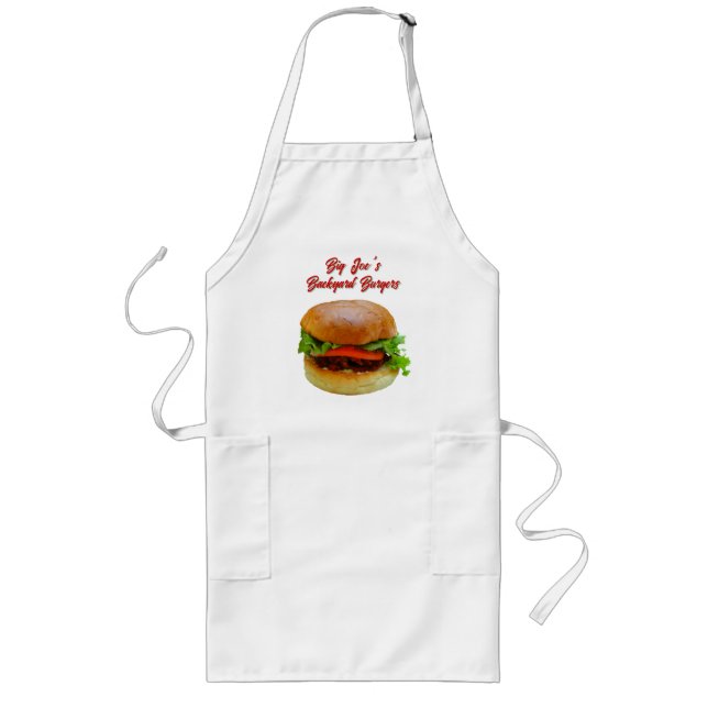 Avental Longo Grande Burger Kitchen Apron Para Caras (Frente)