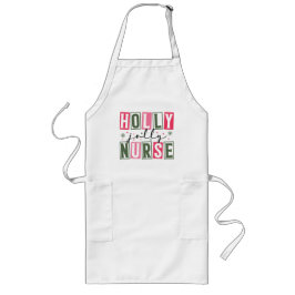 Avental Longo Holly Jolly Nurse Apron