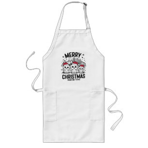 Avental Longo Houston City Texas Merry Christmas Cats EUA