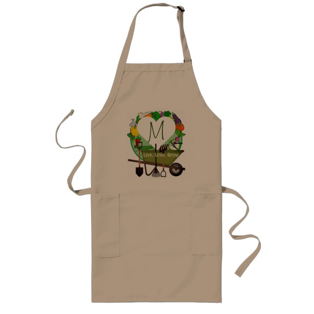 Avental Longo Ideia de Presente de Jardinagem Personalizado (Frente)