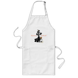 Avental Longo ilustração de moda de Halloween com vassoura