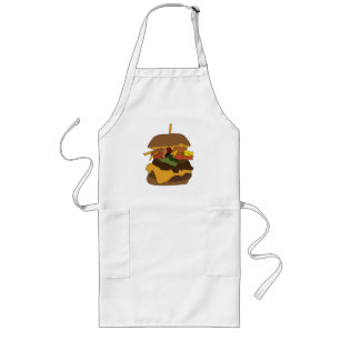 Avental Longo Ilustração Hambúrguer Burger Amor Hambúrguer