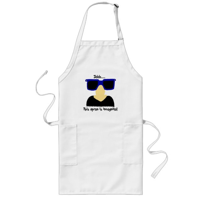 Avental Longo Incognito bigode e óculos Apron (Frente)