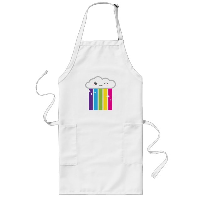 Avental Longo Kawaii Cloud e Rainbow Apron (Frente)