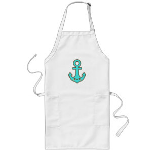 Avental Longo Kawaii Turquoise Anchor - Whimsical & Cheerful