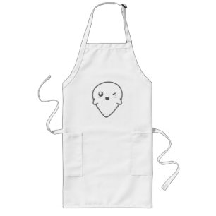 Avental Longo Kawaii Winking Ghost Apron