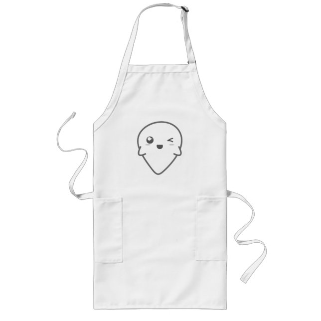 Avental Longo Kawaii Winking Ghost Apron (Frente)