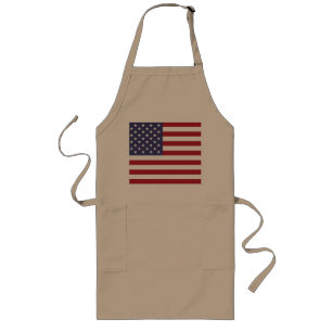 Avental longo Khaki da bandeira americana