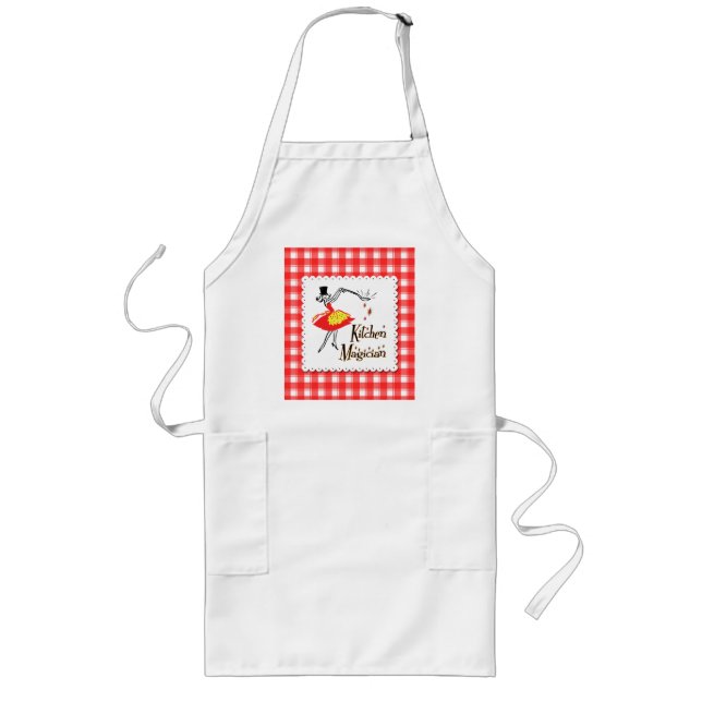 Avental Longo Kitchen Magalhista - Cozinhar Rapariga Retro Apron (Frente)