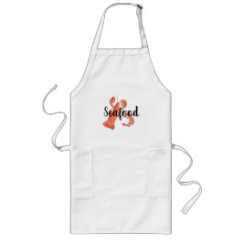 Avental Longo Lagosta Camarão Frutos do Mar Aquarela Personaliza