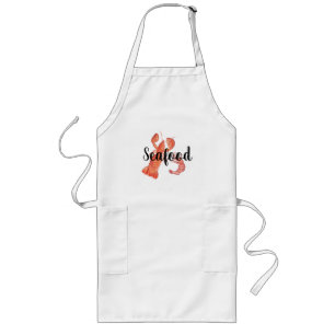 Avental Longo Lagosta Camarão Frutos do Mar Aquarela Personaliza