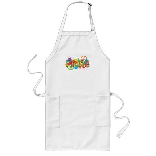 Avental Longo LGBTQ - Orgulho - Placas de Tinta para Cores Arco- (Frente)