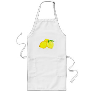 Avental Longo Limões fruta aquarela Personalizada Apron Longo