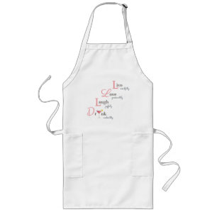 Avental Longo Live Love Laugh e Beba cocktail