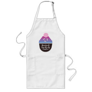 Avental Longo Logotipo Gradiente de Cupcake para Negócios de Pad