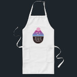 Avental Longo Logotipo Gradiente do Cupcake para empresas de pad<br><div class="desc">Apron for Bakery Business com o logotipo de um Cupcake</div>