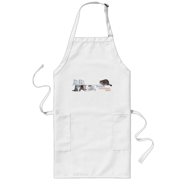 Avental Longo Logotipo PUPs Merchandise com Gatos (Frente)