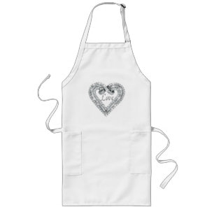 Avental Longo Love Diamond Heart Apron