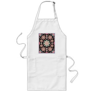 Avental Longo Mandala Simetria Floral Pastel Retro