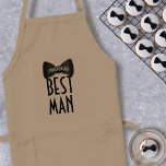 Avental Longo Melhor Homem Personalizado Apron<br><div class="desc">Adicione seu nome à gravata preta do arco. Adequado para todos os melhores homens no seu casamento Gatsby! Torna um obrigado único e útil que você oferece</div>