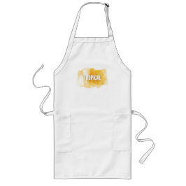 Avental Longo Modern Tropical Abstract Yellow Shapes Tee