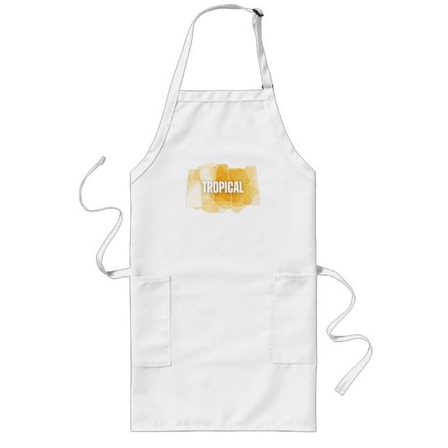 Avental Longo Modern Tropical Abstract Yellow Shapes Tee (Frente)