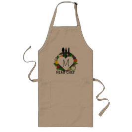 Avental Longo Monograma personalizado Chef de Khaki Apron