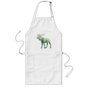 Avental Longo Moose Deer E Floresta Natureza