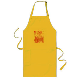 Avental Longo Music Is Life Vintage Design