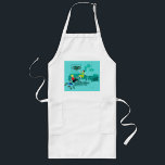 Avental Longo Noite de Retro Girl em Apron<br><div class="desc">Parece que vai ser divertido com esta noite das raparigas Retro em Apron. A design de arte minimalista ao estilo de 1960 apresenta duas mulheres com cocktails cor-de-rosa numa sala de estar moderna, aqua e turquesa de meio século profundo. Estas senhoras certamente sabem como relaxar. A beleza assada pelo corvo...</div>