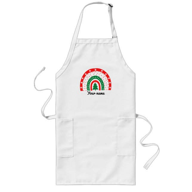 Avental Longo Nome Personalizado Apron de Natal (Frente)