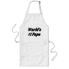 Avental Longo Número 1 Papá com texto preto Long Apron