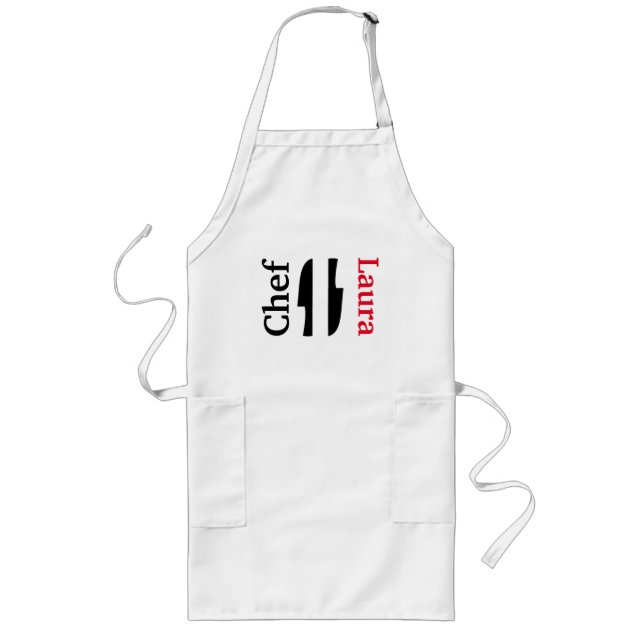 Avental Longo O Chef Personalizado Adulto Apron (Frente)