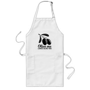 Avental Longo Olive Me ama Olive You Engraçado Chef Gift