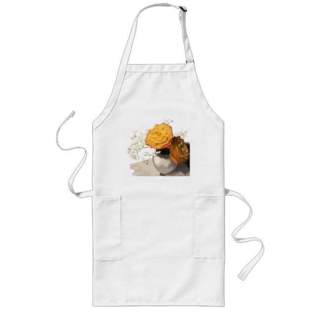 Avental Longo Orange Bloom Kitchen Apron (Frente)