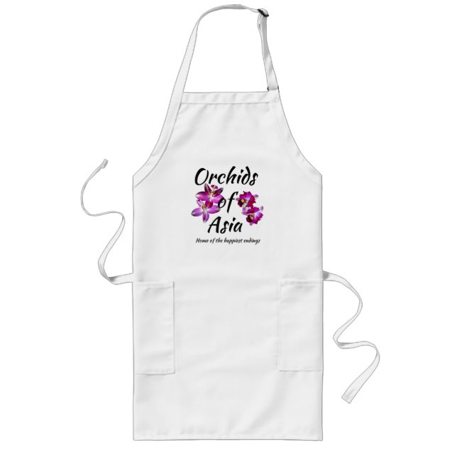 Avental Longo Orquídeas da Ásia (Frente)