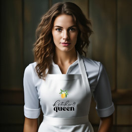 Avental Longo Padrão de limão branco longo