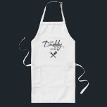Avental Longo Pai Personalizado de Script de Pai do Chef<br><div class="desc">Design para o nosso próprio pai que adora churrascar para nós,  "Pai Chef" é um termo que usamos em casa. Ofereça seu próprio "Pai Chef" com este avental divertido e moderno e design personalizado. Personalizado com seu nome. Disponível em outras cores. Presente de dia de os pais excelente.</div>