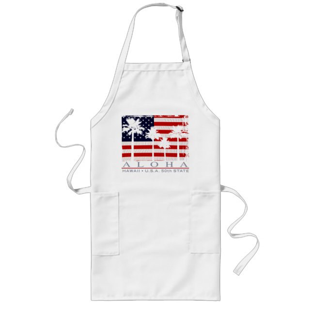 Avental Longo Palm Flag Hawaii Chef's Aprons (Frente)