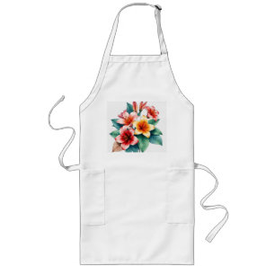 Avental Longo Pastel Tropical Flowers Mistura Arte Mídia