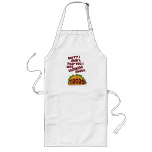 Avental Longo Pensando nos Tacos Engraçado Comida Humor Design