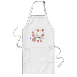 Avental Longo pequeno patinho com morango, um retrato de dente