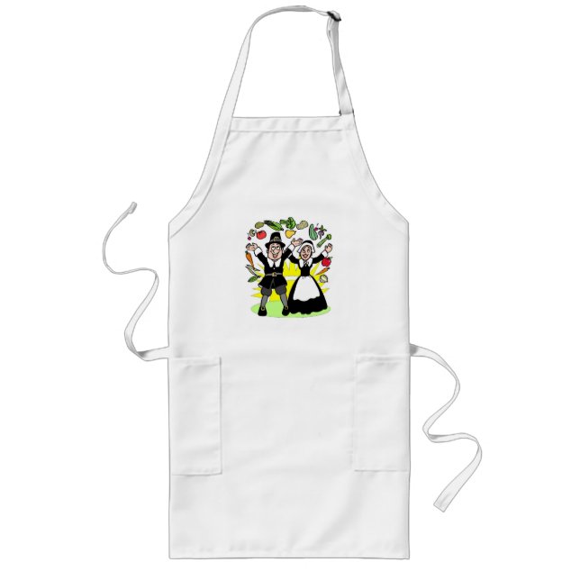 Avental Longo Peregrinos de Ação de Graças Long Apron (Frente)