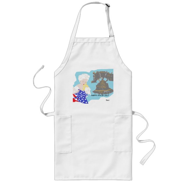 Avental Longo Personalizado Longo: Betsy Ross & Liberty Bell (Frente)