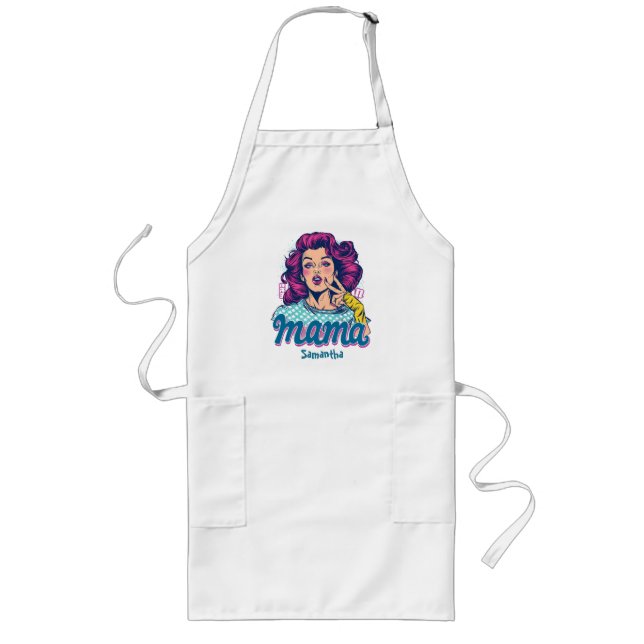 Avental Longo Personalizado Retro Mama Pop Art (11) (Frente)