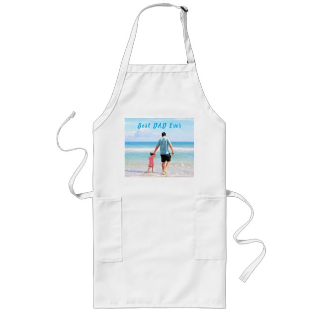 Avental Longo Personalize o seu Pai Photo Apron Gift com Texto (Frente)