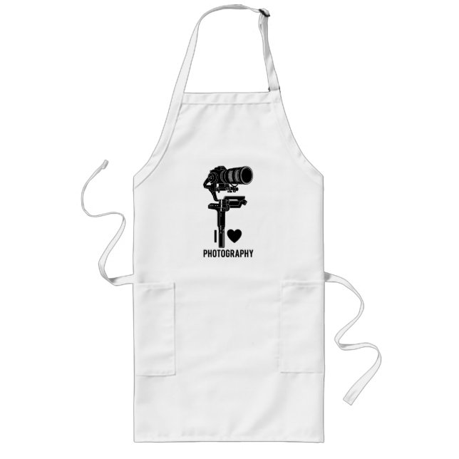 Avental Longo Photography Lover Camera Graphic Cooking Apron (Frente)