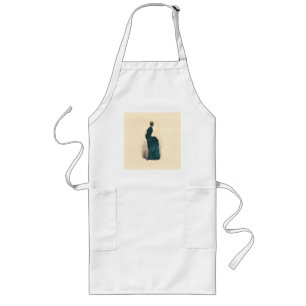 Avental Longo Placa de Moda Vitoriana Antiga: Vestido com Arrast