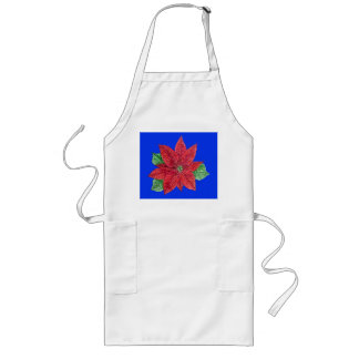 Avental Longo Poinsettia Apron - Azul