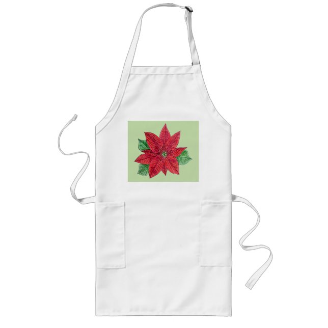 Avental Longo Poinsettia Apron - Casa (Frente)